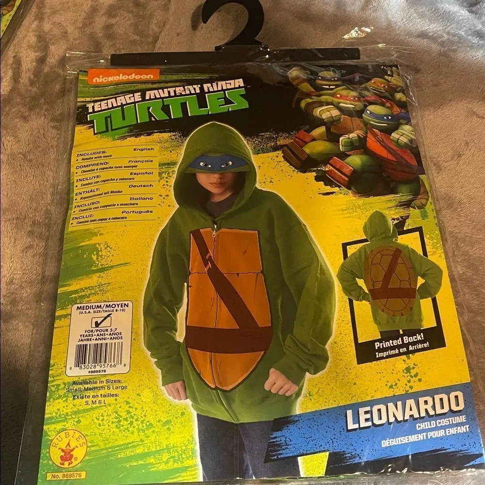 Nickelodeon TMNT Leonardo Kids Costume Hoodie - Green and Brown medium 5–7